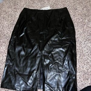 Black leather skirt